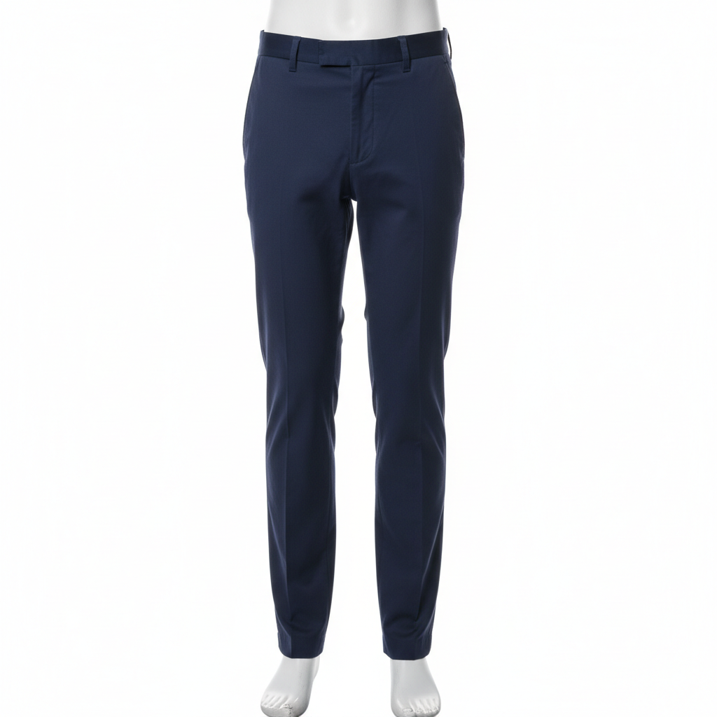 Men's Slim Fit Chino Trousers - Navy Front View