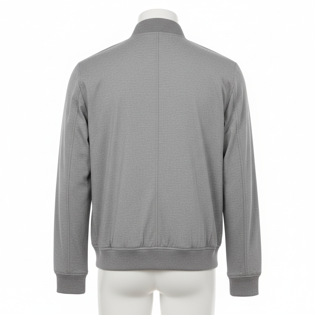 Men's Lightweight Bomber Jacket - Grey Back View