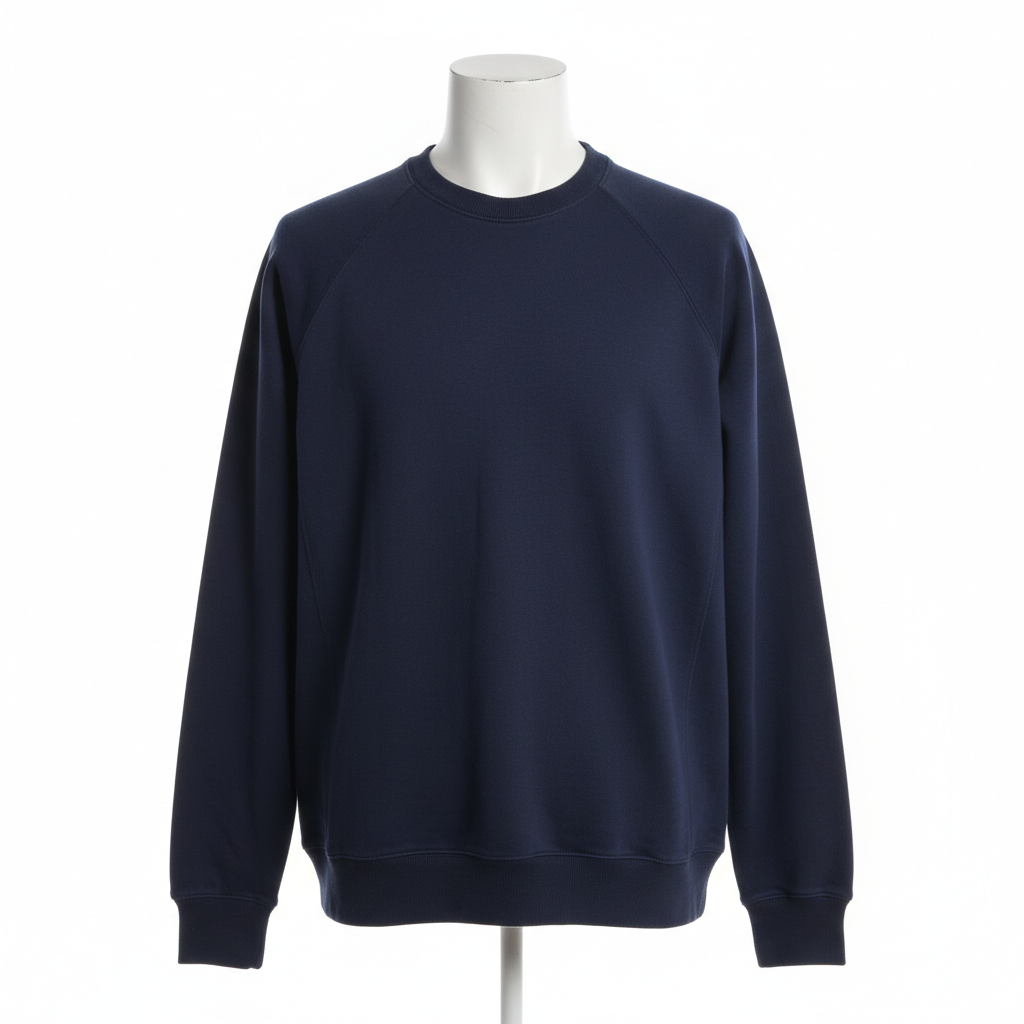 Men's Crew Neck Sweatshirt - Navy Front View