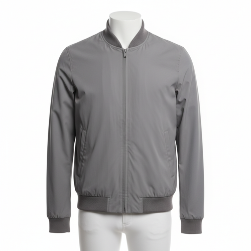 Men's Lightweight Bomber Jacket - Grey Front View