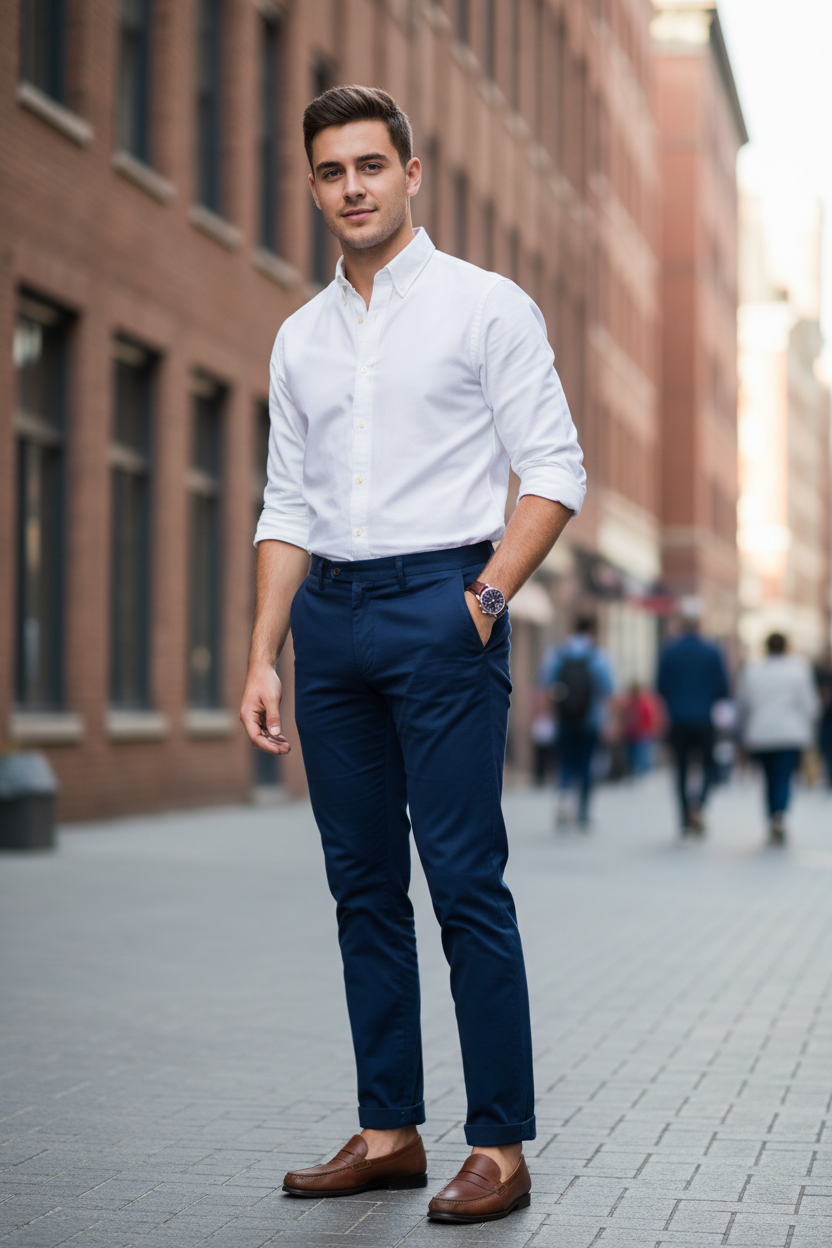Men's Classic White Oxford Shirt - Lifestyle